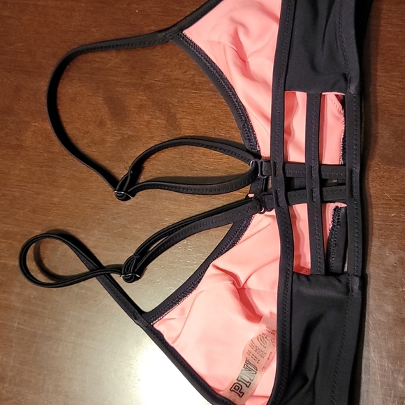 Black Strappy Supportive Running Workout Yoga Bralette Size Sm - Picture 5 of 5